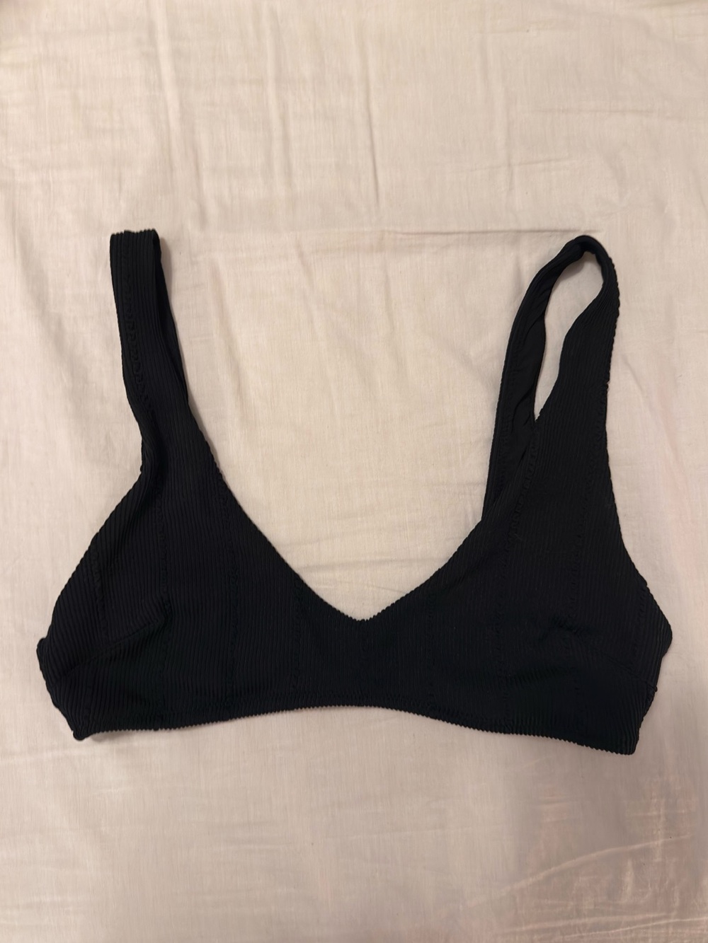 Aerie Crinkle V Scoop Plunge Bikini Top